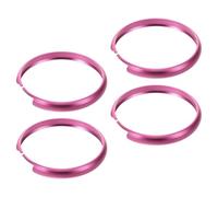 HEMOTON Lot de 4 Anneaux Décoratifs pour Clés Mini, Coque de Porte-clés en Alliage D'aluminium, Protection et Rayures, Couleur Rose Foncé, Accessoires pour Clés de Voiture, Étui