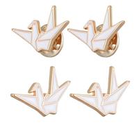 HEMOTON Lot de 4 Broches Épingles pour Vêtements Femmes en Alliage de Zinc, Badges Origami Kawaii, Épingle Fantaisie Vintage, Accessoires Décoratifs pour Paquet à Dos, Usage Polyvalent et