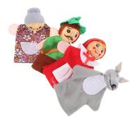HEMOTON Lot de 4 Marionnettes à Doigts en Bois, Animaux Colorés pour Garçon et Filles, Jouets Éducatifs D’éveil, Accessoires pour Raconter des Histoires, Jeu D’Imitation et Activités