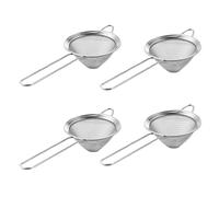 HEMOTON Lot De 4 Passoires À Cocktail En Acier Inoxydable À Mailles Fines Ustensiles De Cuisine Pour Filtrage Précis Et Séparation D'Huile Manches Ergonomiques 8.5 Cm