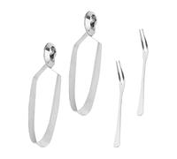 Hemoton Lot de 4 pinces à escargots en acier inoxydable avec fourchette à escargot, pince à fruits de mer, ustensiles, vaisselle pour maison, restaurant, fête