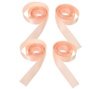 HEMOTON Lot de 4 Rubans de Ballet Satinés 2 M, Couleur Ballerine Rose, Accessoires pour Chaussures de Danse Classique Féminine, Larges et Résistants pour Ajustement Précis et