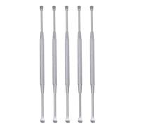 HEMOTON Lot de 5 Cuillères à Oreille en Acier Inoxydable Double Tête Spiralée - Nettoyeur D’oreilles en Métal pour Massage Auriculaire - Outil de Nettoyage Réutilisable pour Soins