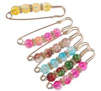 HEMOTON Lot de 6 Broches Épingles de Sûreté pour Femmes Perles Simulées Couleurs Pastel Accessoires Mode pour Châles Pulls et Chapeaux Décoration Vêtements Élégante et Polyvalente