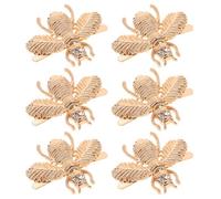 HEMOTON Lot de 6 Clips Décoratifs Amovibles D'abeille Étincelants, Fermoirs Métalliques Résistants pour Chaussures et Paquet Femme, Breloques DIY Polyvalentes pour Ballerines,
