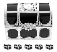 HEMOTON Lot de 6 Coffres à Trésors en Plastique Électrolytique Grosse Boîte à Bonbons Argentée Intérieur Noir Boîtes Créatives pour Dragées Mariage Fête Anniversaire et Noël