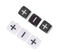 HEMOTON Lot de 6 Dés de Jeu Noir et Blanc Signes Plus et Moins Gros Dés en Plastique Facile à Lire Adaptés aux Jeux de Société Activités Ludiques
