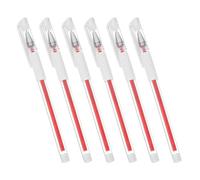 HEMOTON Lot de 6 Marqueurs Peau Splashproof Rouges en Plastique, Stylo Beauté Précis pour Sourcils, Pochoir de Tatouage pour Mariages et Performances sur Scène