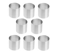 HEMOTON Lot de 8 Moule à Gàteau Rond Moule en Acier en Acier Inoxydable Pastry Ring Dessert Moules de Mousse Muffins 5x5cm