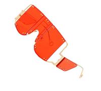 HEMOTON Lunettes de Soleil Punk Rouges en PC pour Fête Forme Unique, Structure Solide et Confortables à Porter, pour Soirées et Danse