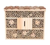 HEMOTON Maison et Maintient pour en Insectes Attire pour Jardin Bénéfiques Plastique Beige Style Cabane en Bois, Hôtel à à Actions L'écologie Abeilles