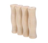 HEMOTON Manches en Bois pour Brosses de Barbecue 4 Pcs 3x11 Cm Accessoires Remplacement pour Ustensiles de Grillade Extérieur Poignées Ergonomiques Antidérapantes Cuisine en Plein Air