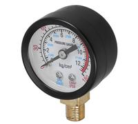 HEMOTON Manomètre Compresseur Manomètre Pression Air 0-12kg Boîtier Abs Noir Accessoire Pompe à Air pour Garages et Maison