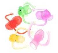 HEMOTON Marionnettes à Doigts Dinosaures Miniatures pour Garçon et Filles et Adultes, Lot de 5 Couleurs Variées, Jouets en Plastique Doux, pour Fêtes D’Halloween, Présents et Jeux