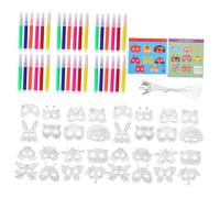HEMOTON Masque Animaux Papier à Colorier pour Garçon Fille Kit DIY avec Masques et Ajustables pour Fêtes Carnaval et Activités Créatives