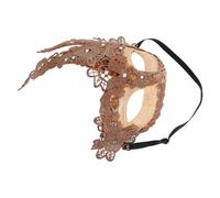 HEMOTON Masque de Bal Masqué en Dentelle Or avec Pierres Décoratives, Design Élégant Vintage Européen, Ajustable avec Bande Élastique pour Soirée à Thème ou Danse