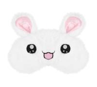 HEMOTON Masque de Nuit Peluche Blanc Motif Lapin Bandeau Très Élastique sans Pression Sommeil Confortable et Apaisant