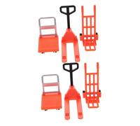 HEMOTON Mini Chariot Élévateur Garçon et Filles 6Pcs Jouet Éducatif Outils de Déménagement Modèle Miniature Décoration de Maison de Poupée Simulation de Circulation