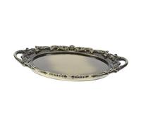 HEMOTON Miniature Plateau Vintage Alliage Plateau Miniature Ovale pour Maison de Poupée Accessoire Décoratif Modèle de Petite Assiette Décor Maison