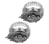 HEMOTON Montre à Bague Élastique Punk Vintage en Métal Noir, Montre à Doigt Créative pour Femme, Pack de 2 Pièces, Accessoire Décontracté Idéel pour Usage Quotidien