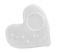 HEMOTON Moule en Silicone Cœur pour sous-Verre DIY Créatif Blanc | Fabriquer des Dessous de Verre, Texture Souple et Nettoyage Facile, Rangement Simple