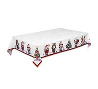 Hemoton Nappe de Noël Rectangulaire Polyester père Noël Tissu Imprimé Nappe Table Coureur Couverture pour la Décoration Intérieure Rassemblement dHiver pour la Fête de Noël Dîner - 84 x 60inch