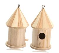 HEMOTON Nid D’Oiseau en Bois De Pin Naturel Suspendu Petit Nid pour Perruches Et Petits Animaux Nichoir Sécurisé Et Chaleureux pour Cage Ou Volière Adapté Aux Oiseaux