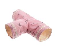HEMOTON Nid Tunnel pour Hamster Jouets pour Hamsters De La Nourriture Tunnels Petit Tube De Hamster Habitat Maison De Cobaye Cachettes Cochon d'Inde Rose Polyester Coton