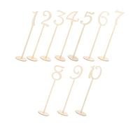 HEMOTON Numéros de Table en Bois Naturel avec Base Ronde, Lot de 10 Pièces pour Décoration Mariage et Assignation des Sièges Lors de Réception