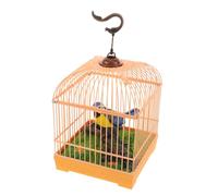 HEMOTON Oiseau Gazouillant Chantant Réaliste dans Une Cage, Jouet D'oiseau Activé par Le Son Réaliste avec Sons Et, Jouet D'oiseau en Cage pour Animaux De Compagnie À Piles