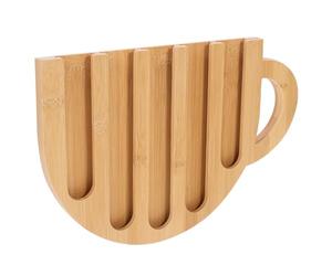 HEMOTON Organisateur de Capsules de Café en Bois Beige Forme Tasse, Stable et Robuste, pour Bureau et Maison, Porte-dosettes Créatif et Fonctionnel