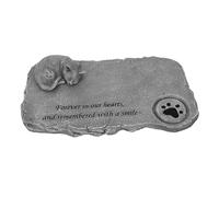 HEMOTON Ornements de Pierre tombale commémorative Pierre commémorative Personnalisé plaques commémoratives pour l'extérieur Pierre tombale commémorative de Chat résine Gris Clair