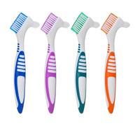 HEMOTON Outil pour kit de prothèse double face 4 pièces poils multicouches manche large antidérapant nettoyage quotidien adapté aux porteurs de dentier