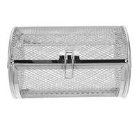 HEMOTON Panier à Rôtisserie INOX 120x180 Mm Tambour Rotatif pour Barbecue et Four, Panier à Griller Noix, Arachides et Graines, Accessoire la Cuisine Polyvalent pour Cuisson Uniforme