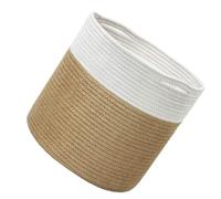 HEMOTON Panier de fleurs en corde de coton tressée avec deux poignées pour rangement pratique et décoration de mariage intérieur