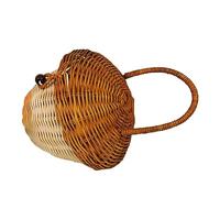 HEMOTON Panier en Rotin Tressé pour Garçon et Filles Couvercle et Poignée, Petit Panier de Rangement Rustique Chic, Cuisine et Stockage de Friandises