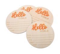 HEMOTON Panneau De Naissance En Bois Pour Bébé - Élégante Carte De Décoration Pour Chambre Denfant Lot De 4