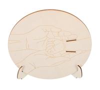 HEMOTON Panneau en Bois Gravé Rond avec Support pour Annoncer la Naissance D'un - L'hôpital, Accessoire Beige pour Occasions Spéciales