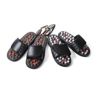 HEMOTON Pantoufles de Massage des Pieds par Acupression Unisexes Marron en Pu et Eva, Style Traditionnel, Favorisant la Circulation Sanguine Bien-être Quotidien
