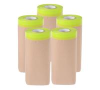 HEMOTON Papier de Masquage Marron avec Ruban Adhésif, Film de Protection Amovible et Repositionnable pour Peinture Automobile et Motifs Complexes, Lot de 5 Rouleaux