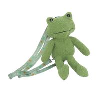 HEMOTON Paquet à Dos Grenouille en Peluche Vert, Double Bretelles Réglables | Fermeture Zippée, Chaîne Rétractable, pour Téléphone et Portefeuille, Petits Objets, Voyages et Parcs Style Aléatoire