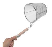 HEMOTON Passoire Inox À Nouilles Avec Manche Long En Bois Écumoire Profonde Pour Cuisine Ustensile Pour Maison Restaurant Et Buffet