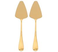 HEMOTON Pelle à 2 pièces Couteau à gâteau de mariage et pelle à Support à Trancheuse à triangulaire avec lame fine dentelée Doré