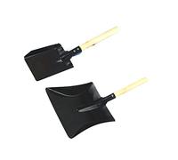 HEMOTON Pelle en Acier au Carbone Lot de 2 pour Jardinage et Barbecue Taille L Portable Multi-Usages Noir