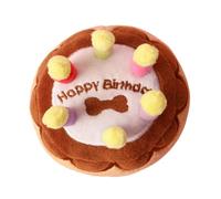 HEMOTON Peluche Gâteau Anniversaire pour Chiens à Mâcher avec Système de Grincement pour Interagir et Éduquer Vos Animaux de Compagnie