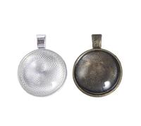 HEMOTON Pendentifs Ronds Résistants Créations Artisanales de Médaillons Lot de 48 en Alliage Argenté pour Fabrication de Bijoux