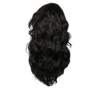 HEMOTON Perruque Punk Homme Longue Bouclée Années 80 Noire pour Cosplay Fête Vintage