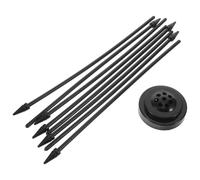 HEMOTON Petit Mât de Drapeau avec Socle Noir en Plastique Rigide, 8 Bâtonnets Droits, Adapté pour Réunions et Organisation de Bureau