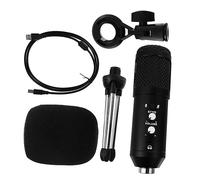 HEMOTON Pied De Micro Microphone De Conférence Microphone du Condenseur USB Cardioïde Micro pour Ordinateur Portable Alliage Noir