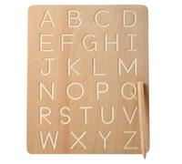 HEMOTON Planche D’écriture en Bois de Hêtre pour Garçon et Filles, Tableau de Traçage Alphabet Éducatif, Jeu D’écriture Précoce Stylet pour Apprentissage Reconnaissance des Lettres,